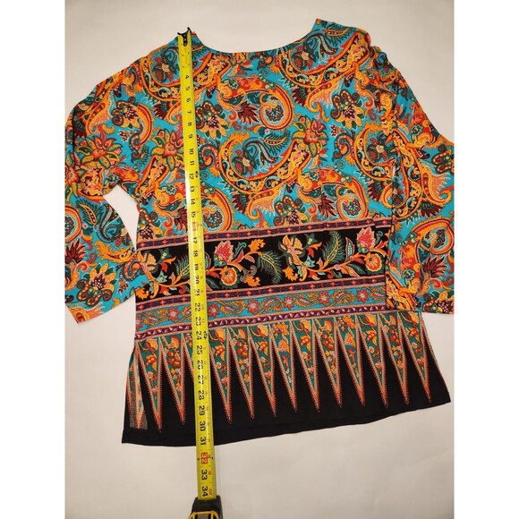 Vintage 80s Ruth Norman Signature Kaftan Style Top Size Medium Shoulder Pads - Picture 10 of 12